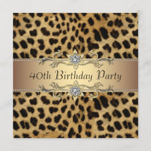 Invitation pour les 40 ans d'une femme thème léopa