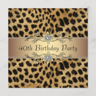 Invitation pour les 40 ans d'une femme thème léopa