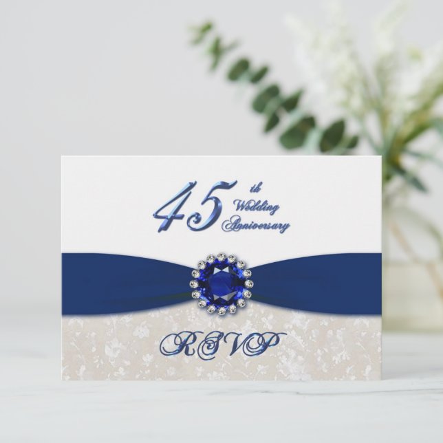 Invitation pour les 45 ans de mariage damassé (Debout devant)
