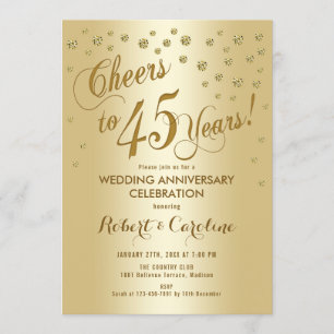 Invitation pour les 45 ans de mariage en or