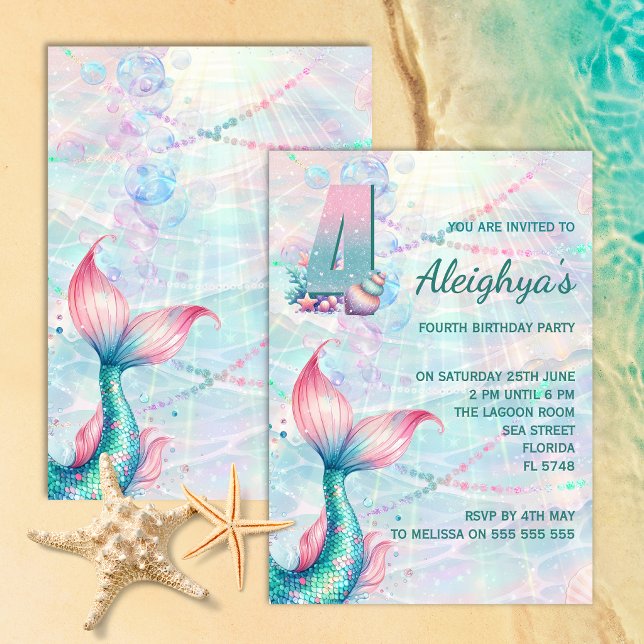 Invitation pour les 4 ans de fête d'anniversaire d (Créateur téléchargé)