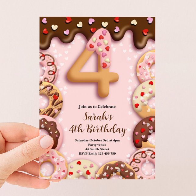 Invitation pour les 4 ans des filles pour l'annive (Créateur téléchargé)