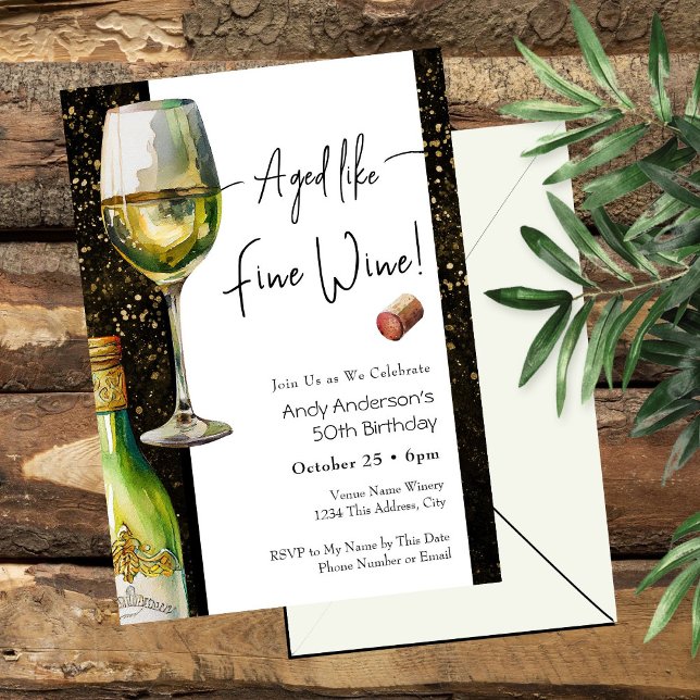 Invitation pour les 50 ans autour d'un vin fin vie (Créateur téléchargé)