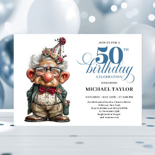 Invitation pour les 50 ans de l'homme à l'humour a