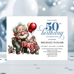 Invitation pour les 50 ans de l'homme de dessin an