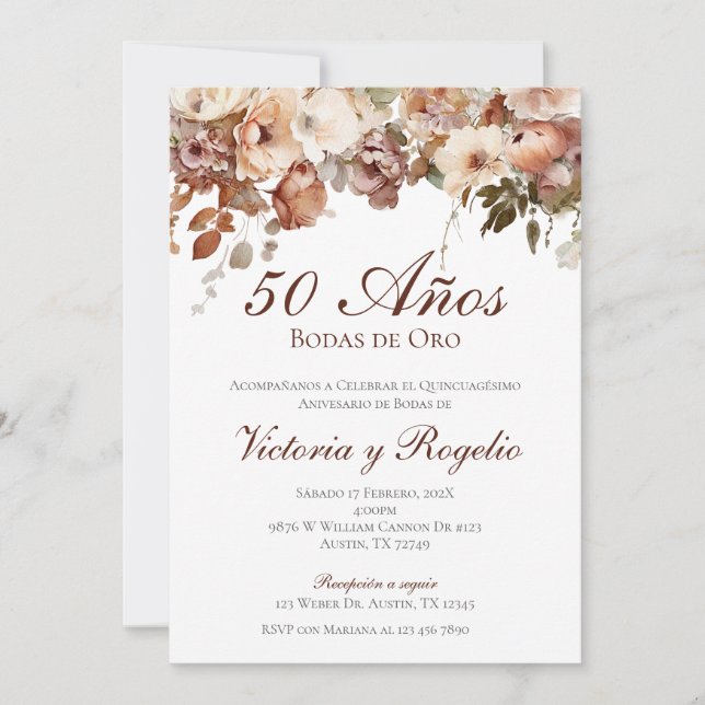 Invitation pour les 50 ans de mariage (Devant)