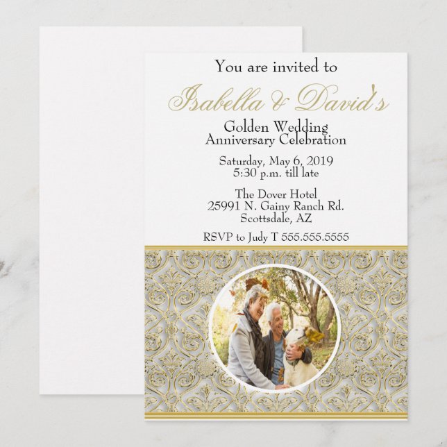 Invitation pour les 50 ans de mariage (Devant / Derrière)