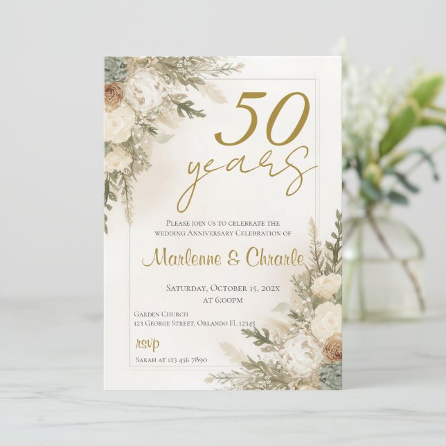 Invitation pour les 50 ans de mariage (Debout devant)