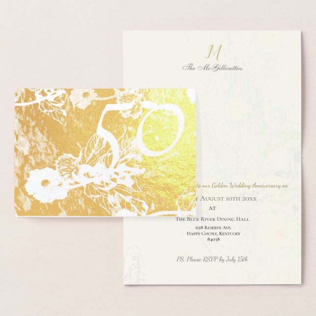 Invitation pour les 50 ans de mariage (Affichage)
