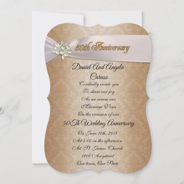 Invitation pour les 50 ans de mariage (Devant)