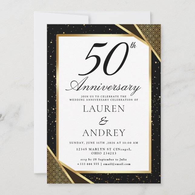 Invitation pour les 50 ans de mariage (Devant)
