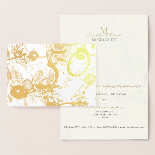 Invitation pour les 50 ans de mariage (Affichage)