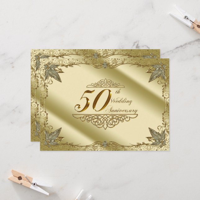 Invitation pour les 50 ans de mariage (Devant/Arrière en situation)