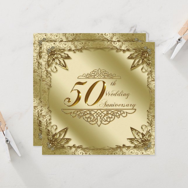 Invitation pour les 50 ans de mariage (Devant/Arrière en situation)