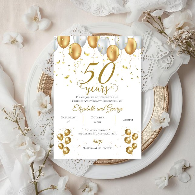 Invitation pour les 50 ans de mariage (Créateur téléchargé)