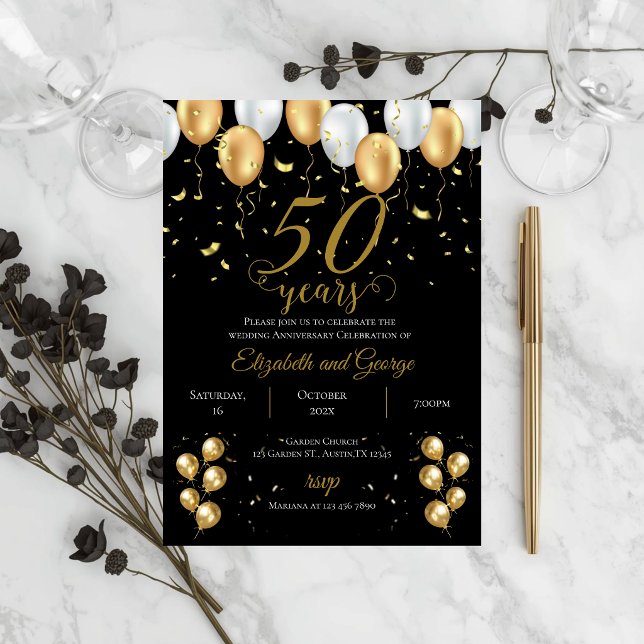 Invitation pour les 50 ans de mariage (Créateur téléchargé)