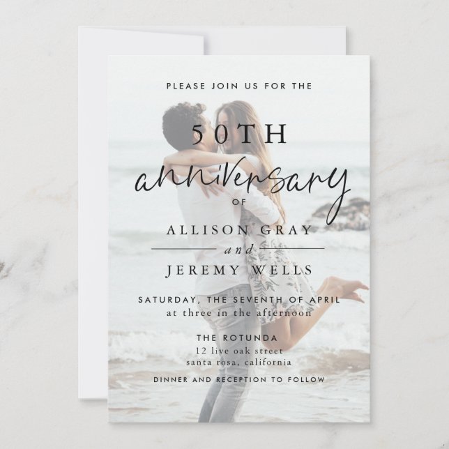 Invitation pour les 50 ans de mariage (Devant)