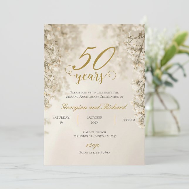 Invitation pour les 50 ans de mariage (Debout devant)