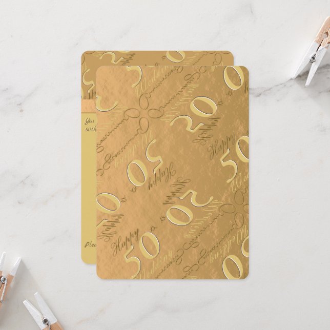 Invitation pour les 50 ans de mariage (Devant/Arrière en situation)