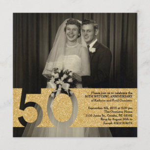 Invitation pour les 50 ans de mariage 5,25 x 5,25
