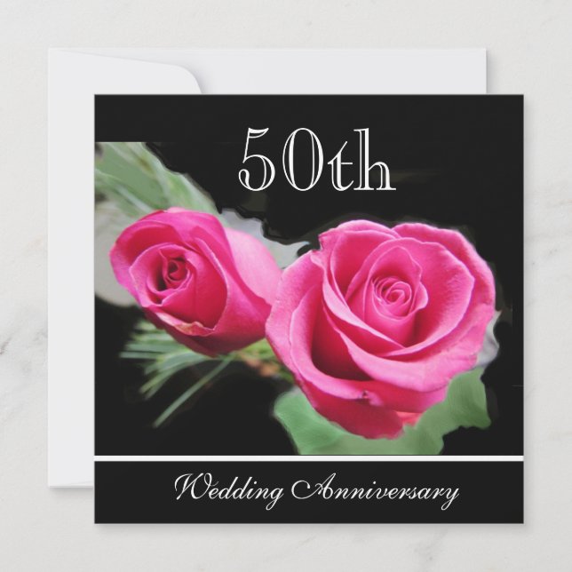 Invitation pour les 50 ans de mariage aux Roses Ro (Devant)