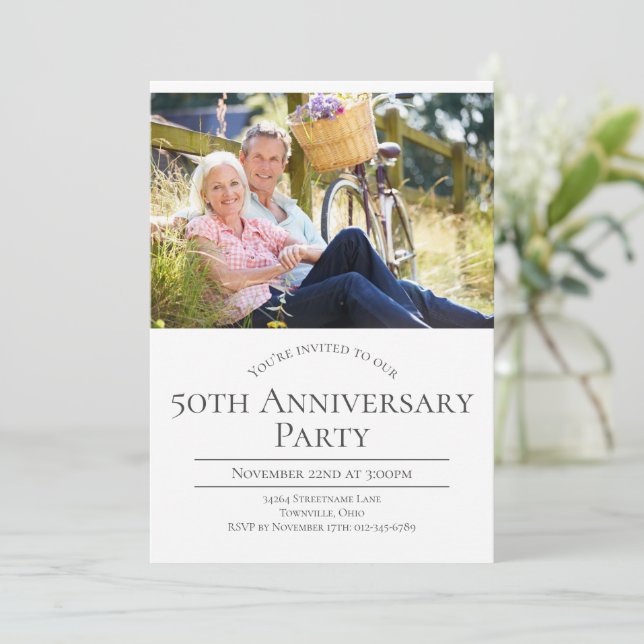 Invitation pour les 50 ans de mariage avec photo (Debout devant)