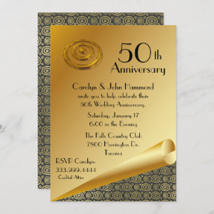 Invitation pour les 50 ans de mariage de Chic Gold