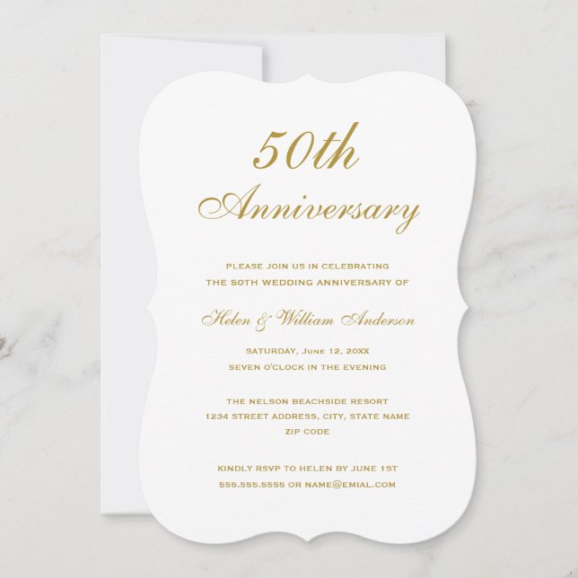 Invitation pour les 50 ans de mariage de Gold (Devant)