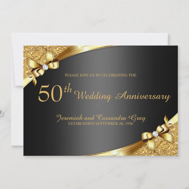 Invitation pour les 50 ans de mariage de mariage d (Devant)