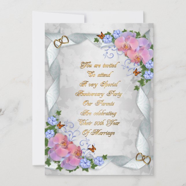 Invitation pour les 50 ans de mariage des parents (Devant)