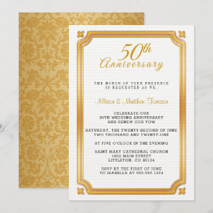 Invitation pour les 50 ans de mariage d'or
