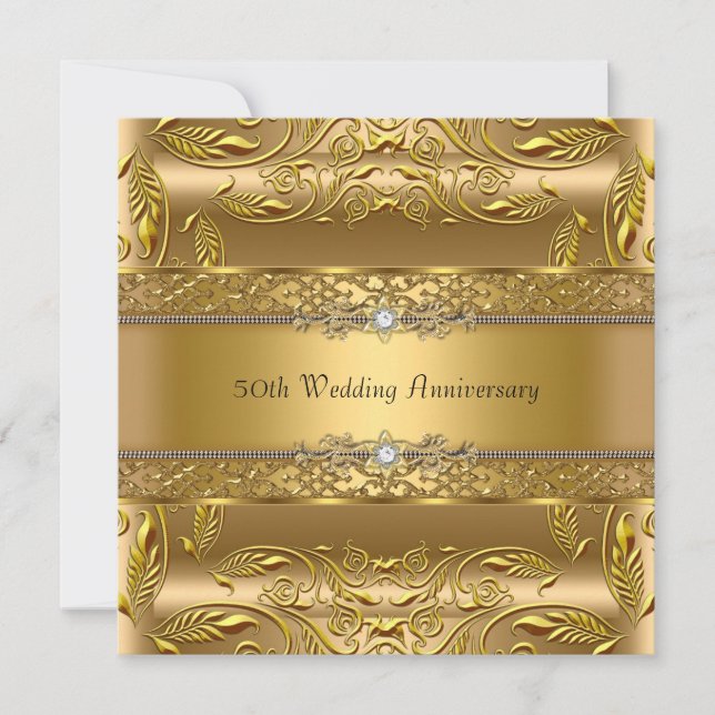 Invitation pour les 50 ans de mariage en feuille d (Devant)