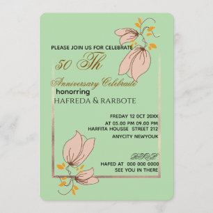 Invitation pour les 50 ans de mariage, mariage cha