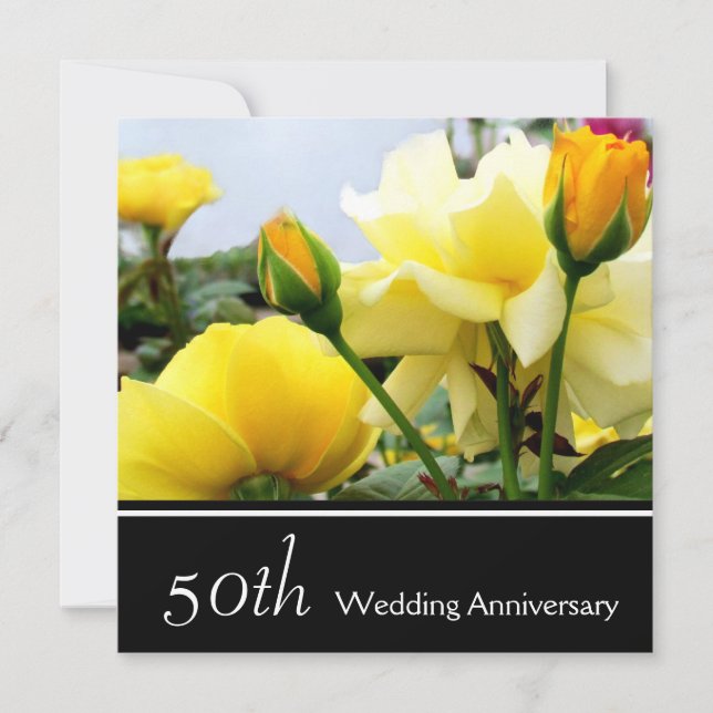Invitation pour les 50 ans de mariage Tea Roses (Devant)