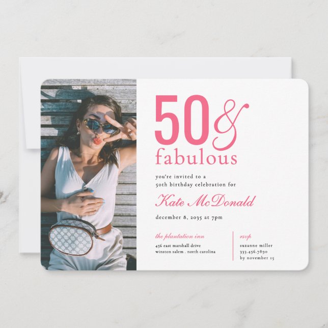 Invitation pour les 50 ans et fabuleuse (Devant)