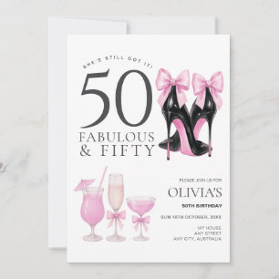 Invitation pour les 50 ans, Femme Fabuleuse et Cin