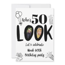 Invitation pour les 50 ans ! Photo moderne pour le