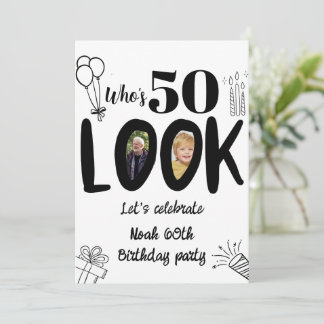 Invitation pour les 50 ans ! Photo moderne pour le