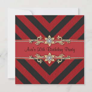 Invitation pour les 50 ans Red Black Gold