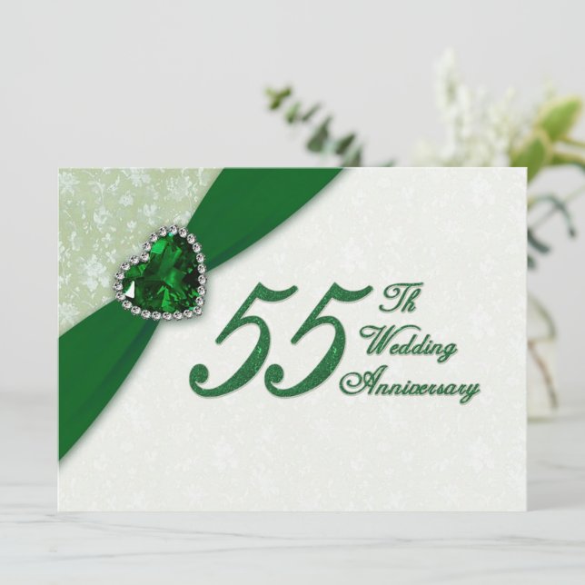 Invitation pour les 55 ans de mariage - Damask (Debout devant)