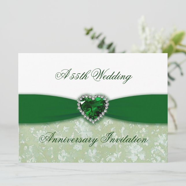 Invitation pour les 55 ans de mariage - Damask (Debout devant)