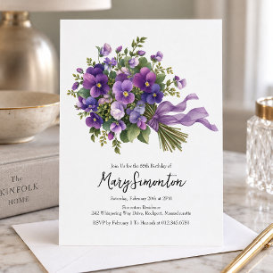 Invitation pour les 55 ans Fleurs Violettes