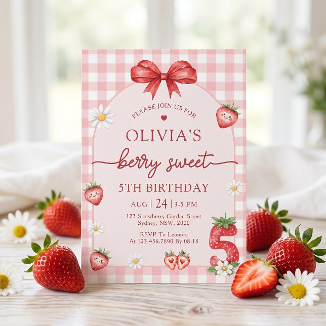 Invitation pour les 5 ans de Bow Berry Sweet Girl (Créateur téléchargé)