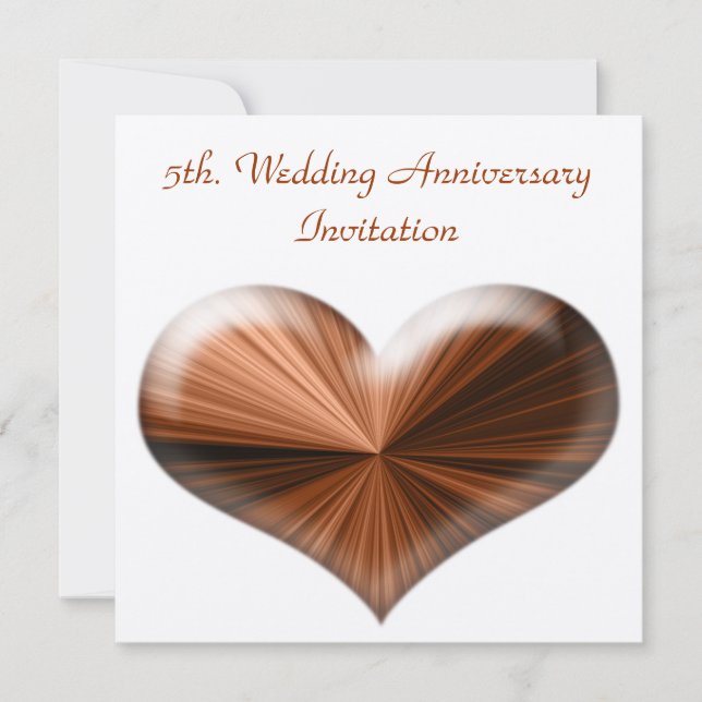 Invitation pour les 5 ans de mariage (Devant)
