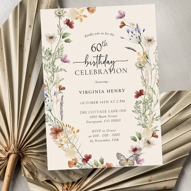 Invitation pour les 60 ans de fleurs (Créateur téléchargé)