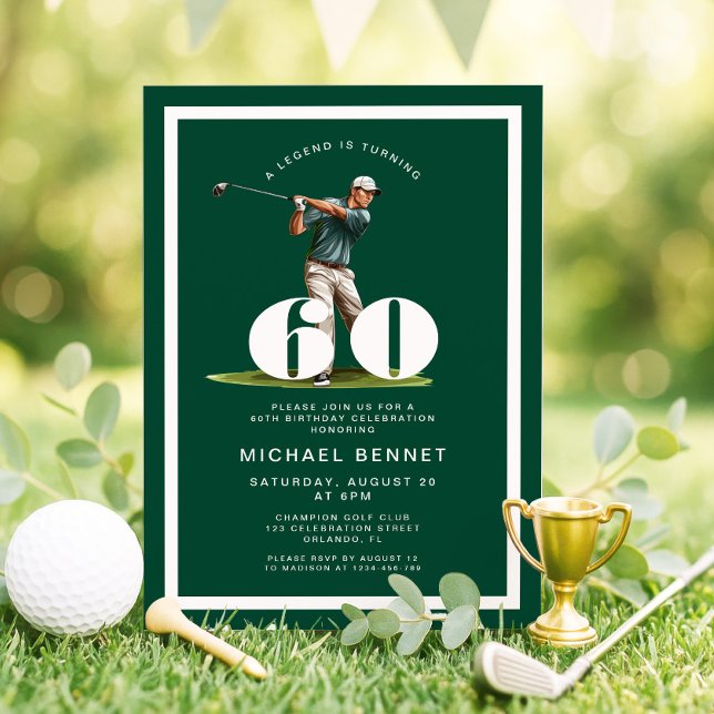 Invitation pour les 60 ans de Green Golf (Green Golf 60th Birthday Invitation)