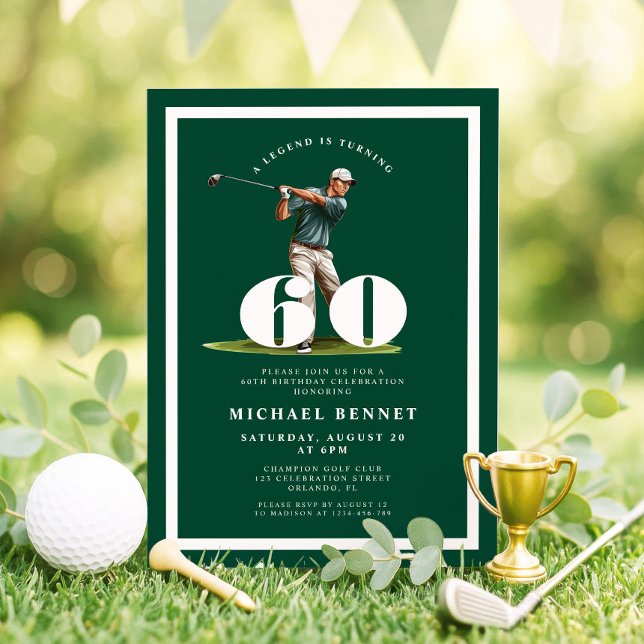 Invitation pour les 60 ans de Green Golf (Green Golf 60th Birthday Invitation)