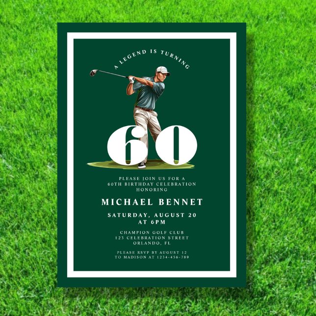 Invitation pour les 60 ans de Green Golf (Green Golf 60th Birthday Invitation)