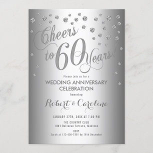Invitation pour les 60 ans de mariage - Argent Bla