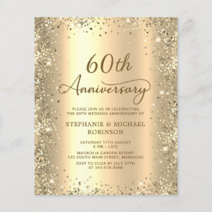 Invitation pour les 60 ans de mariage - Budget Or
